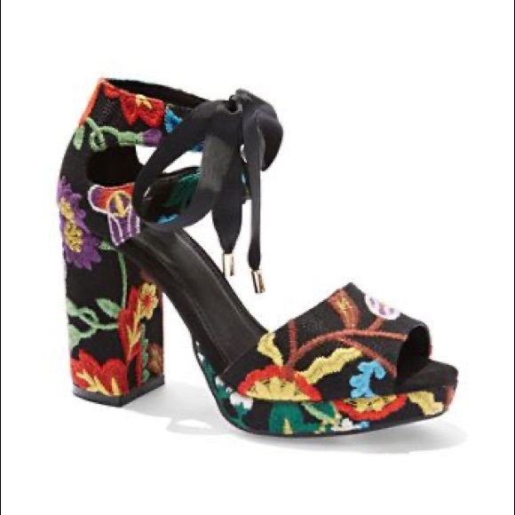 New York & Company Shoes - New York & Company Embroidered Platform Sandals